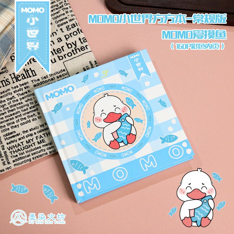 Dream Fish Momo Small World Square Book Creative Duck High Color Value Notebook Color Page Hand Account Travel Stamped Book - Image 1